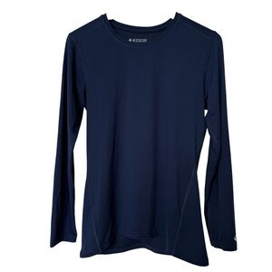 MedCouture Women's Long Sleeve Blue Performance Tee Size S Stretch Lightweight